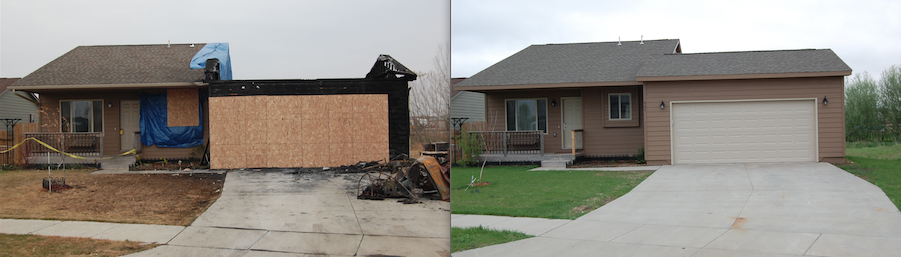 Before and After INTEK fire damage restoration