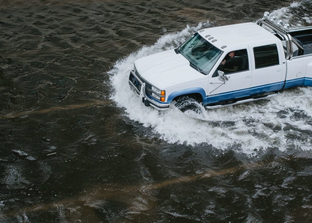 truck in flooding